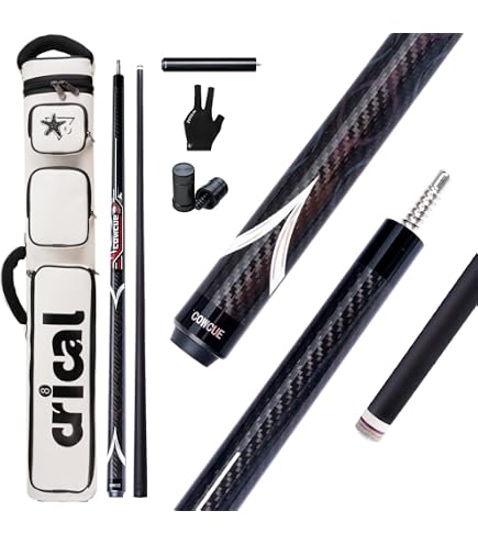 Amazon.co.jp: ビリヤードキュー 147cm T700カーボンシャフト 1/2分割